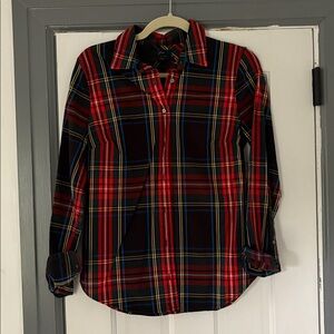 J. Crew Red Plaid Button Down Shirt